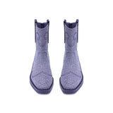 Knit Cowboy Boots - Purple