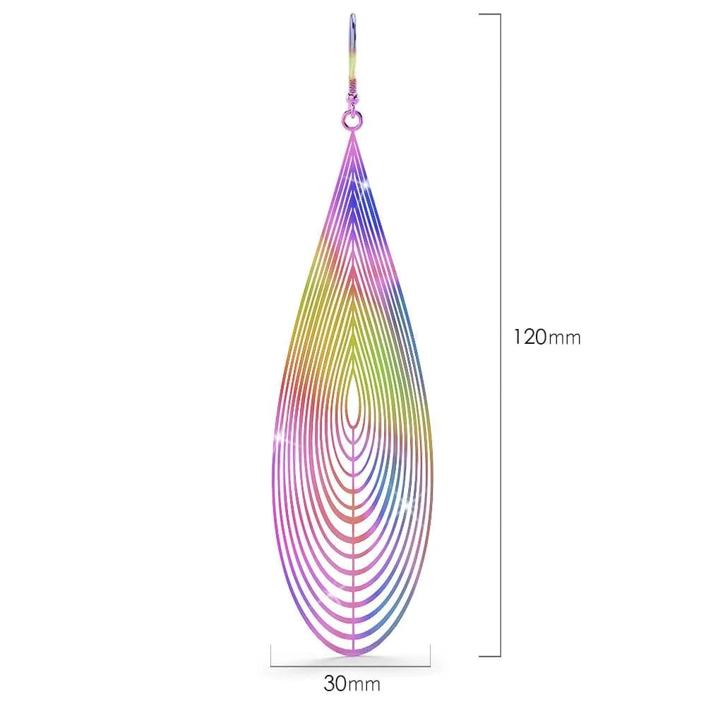 Bullion Gold Laser Etched Earrings In Rainbow