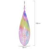 Bullion Gold Laser Etched Earrings In Rainbow