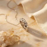 Krystal Couture Ecliptic Pendant Necklace in White Gold Adorned with SWAROVSKI Crystals