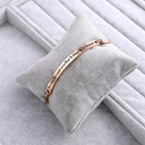 Bullion Gold Mother's Love Inscriptions Rose Gold Bar Bracelet