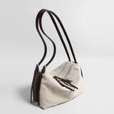 Linen Pillow Shoulder Bag - Taupe