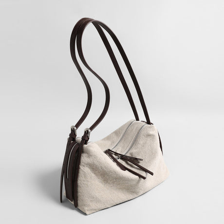 Linen Pillow Shoulder Bag - Taupe