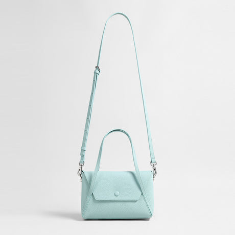 Pebbled Calfskin Geometric Mini Tote - Blue