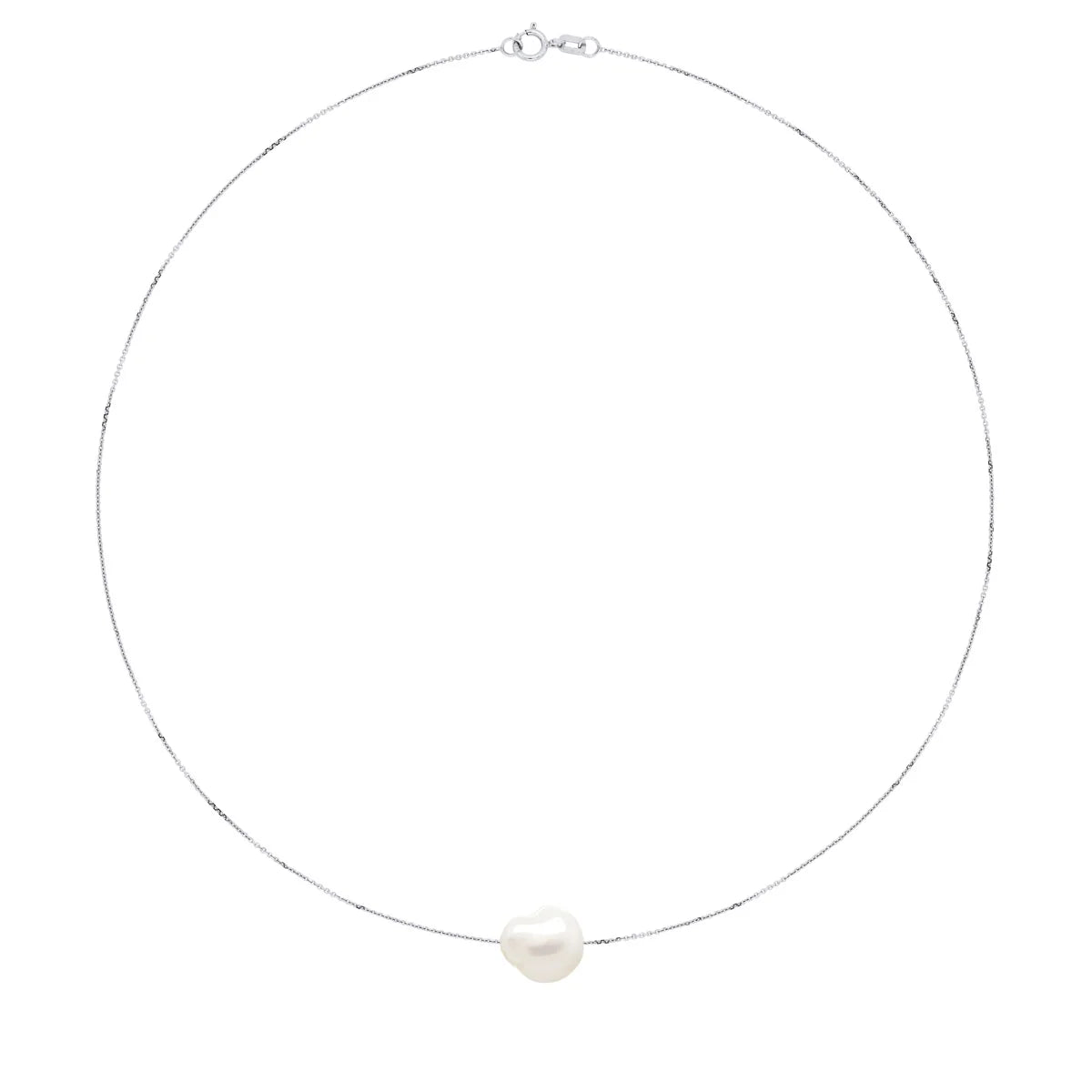 Necklace Baroque Baroque Freshwater Pearl White White Gold