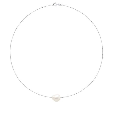 Necklace Baroque Baroque Freshwater Pearl White White Gold