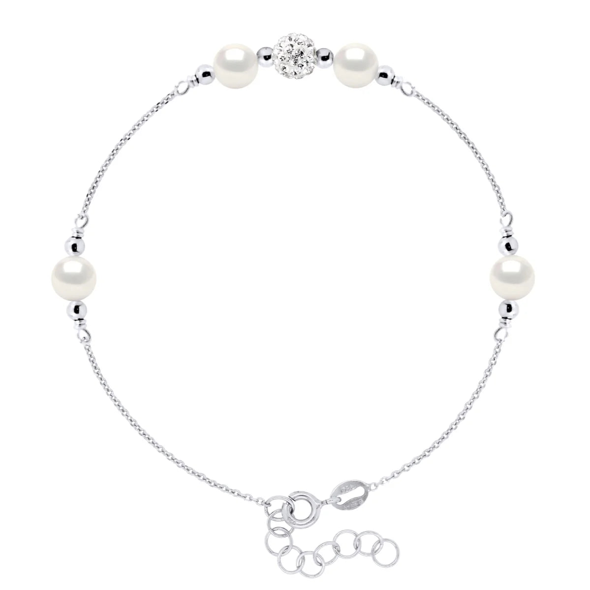 Manufacture Royale Bracelet Freshwater Pearl White Sterling Silver 6-7mm Adjustable