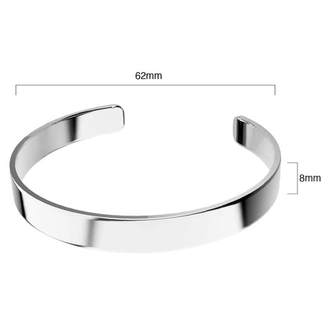 Bullion Gold Avenue Classic Cuff Bangle White Gold - 8mm