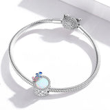 Solid 925 Sterling Silver Pink and Blue Inlay Couple Butterfly Pandora Inspired Charm