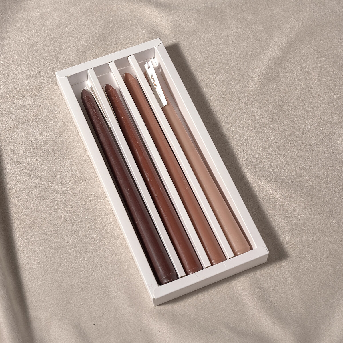 Latte Cream Ombre Taper Candles
