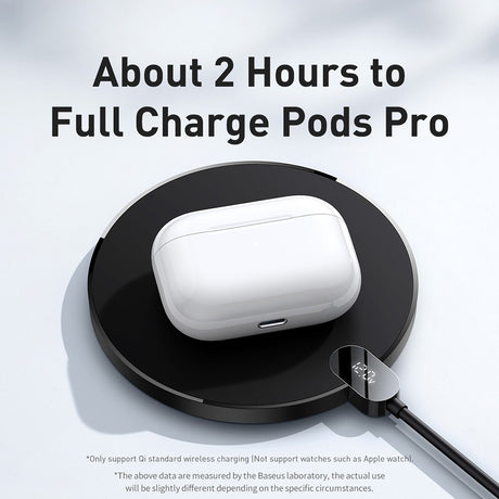 Baseus Digital LED 15W Fast Charging Wireless Phone Charge Pad Type-C USB - Black