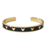 Bullion Gold Mickey Mini Enamel Cuff Bangle Black Gold