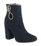 Bosccolo Womens Boots - Navy Blue/Gold