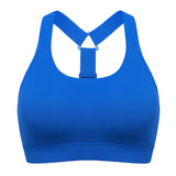 Power On Racerback High Impact Adjustable Padded Wireless Bra - Blue