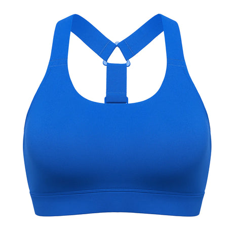 Power On Racerback High Impact Adjustable Padded Wireless Bra - Blue