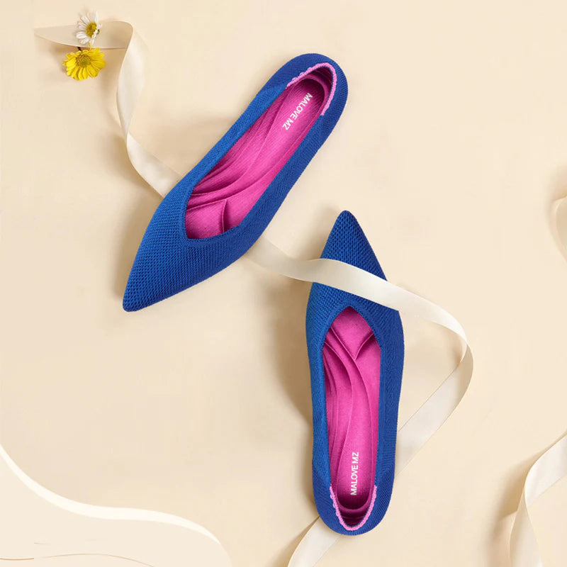 Charlotte Casual Pointed Toe Commuter Flats - Sapphire
