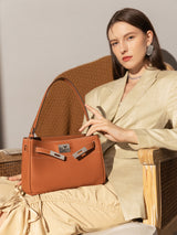 Classic Leather Box Bag - Brown