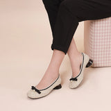Classic Bow Tweed Quilted Pumps - Ivory