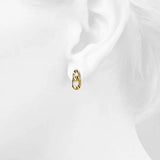 Bullion Gold Inscript Link Gold Layered Earrings