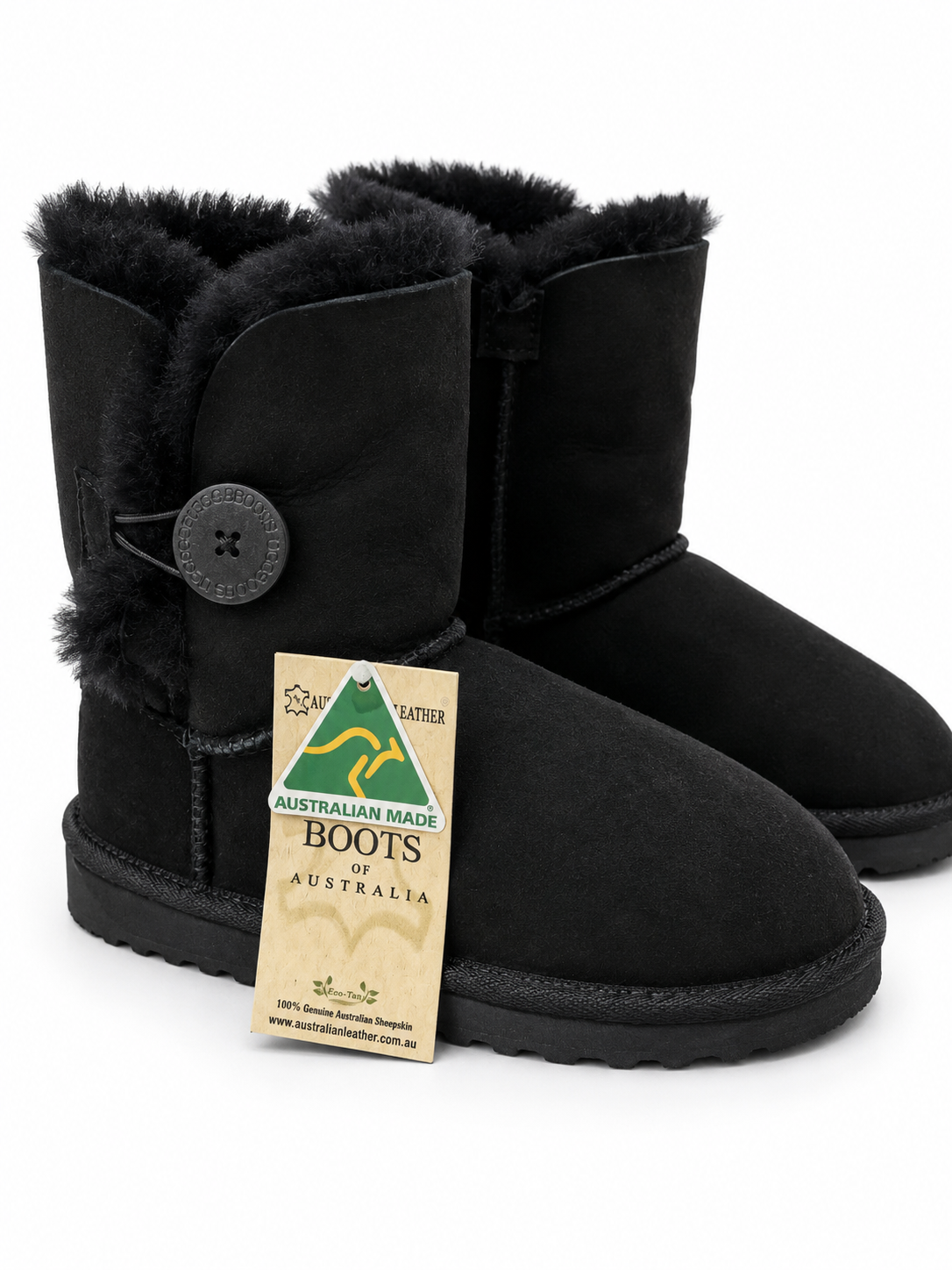 Australian Leather Ugg Classic 1Button - Black - AU6
