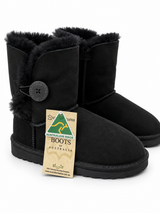 Australian Leather Ugg Classic 1Button - Black - AU6