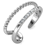 Boxed Feline On! Necklace and Ring Set Embellished with SWAROVSKI® Crystals In White Gold