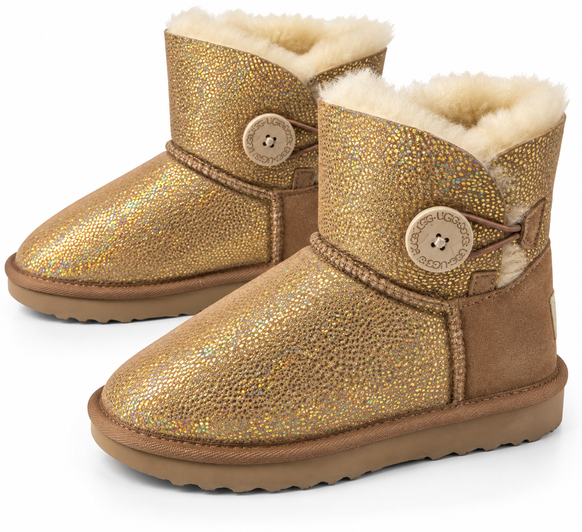 Australian Leather Ugg Classic 1Button - Chestnut Gold Glitter - AU4