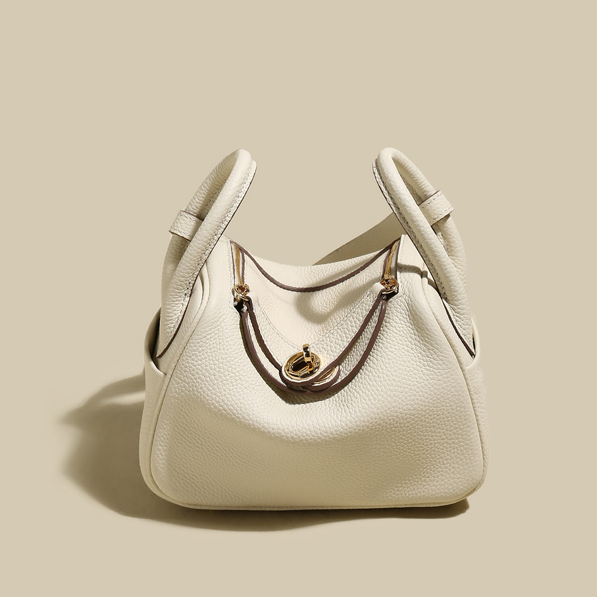 Classic Monte Convertible Leather Shoulder Bag - Ivory