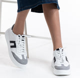 Bosccolo Womens Sneakers - White/Black/Grey