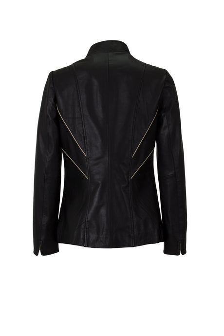 Womens Lightweight Leather Jacket in Black