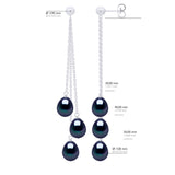 Earrings Trio - Black "Tahiti Style" - Longueur 42 cm
