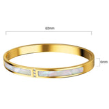 Bullion Gold Modest Hinged Bangle in Gold Layered Stainless Steel