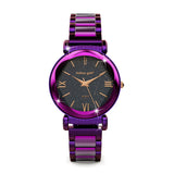 Bullion Gold Bullion Gold Romish Watch Embellished with Glittering Crystals - Purple and Black