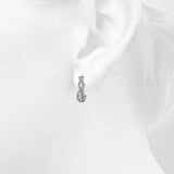 Krystal Couture White Gold Eternal Twist Drop Stud Earrings Embellished with SWAROVSKI Crystals
