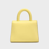 Avant Garde Silver Chain Strap Leather Top Handle Bag - Yellow
