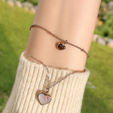 Bullion Gold River's Heart Bracelet in Rose Gold Stainless Steel