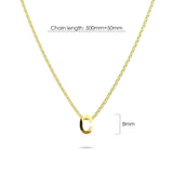 Bullion Gold Initials Brick Alphabet Letter Necklace Gold Layered Steel Jewellery