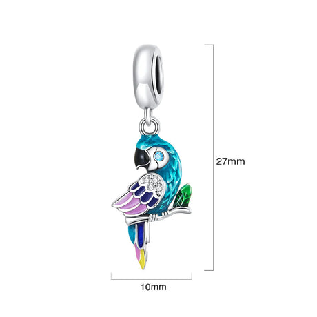Solid 925 Sterling Silver Rio's Blu Spix Macau Charm