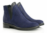 Bosccolo Womens Ankle Boots Aligator - Navy Blue Aligator