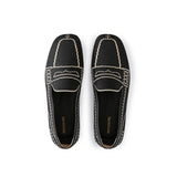 Comfortable Slip On Square Toe Loafers - Black