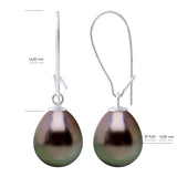 Earrings Real Cultured Tahiti Pearls Pear 9-10 mm - Longueur 18 cm