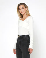 Madison The Label Petra Knit Top - White
