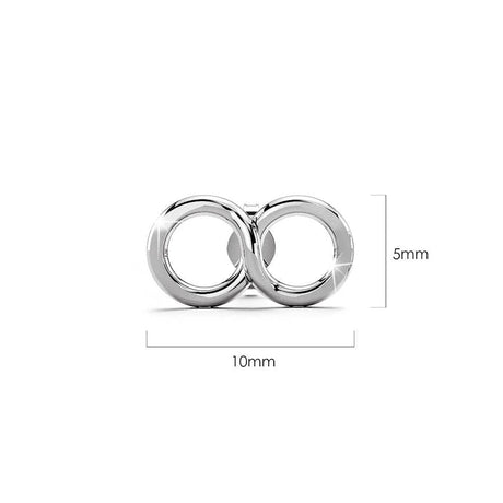 Solid 925 Sterling Silver Infinity Stud Earrings