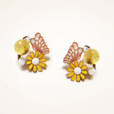 Krystal Couture Butterfly Floral Stud Earrings