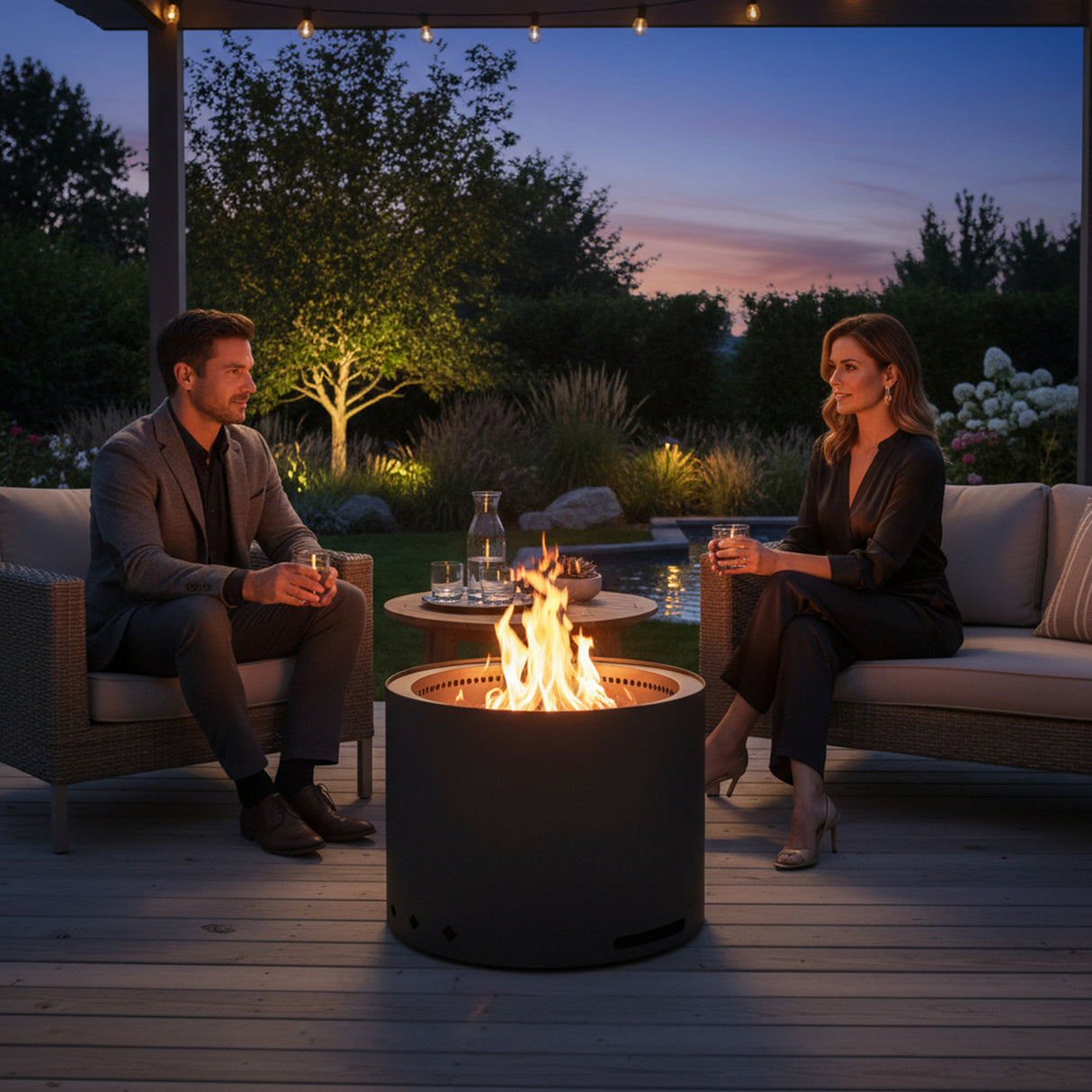 Havana Noke Smokeless Fire Pit Stainless Steel Portable Black