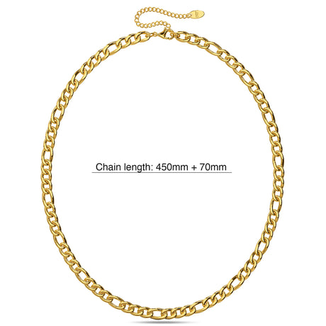 Bullion Gold Figaro Chain Link Gold Plated Necklace