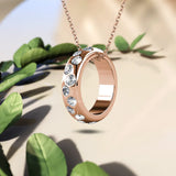 Krystal Couture Ecliptic Pendant Necklace in Rose Gold Adorned with SWAROVSKI Crystals