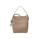 Nalandu Pebbled Leather Bucket Bag - Taupe