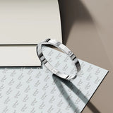 Bullion Gold Carmello Stainless Steel Bangle in White Gold
