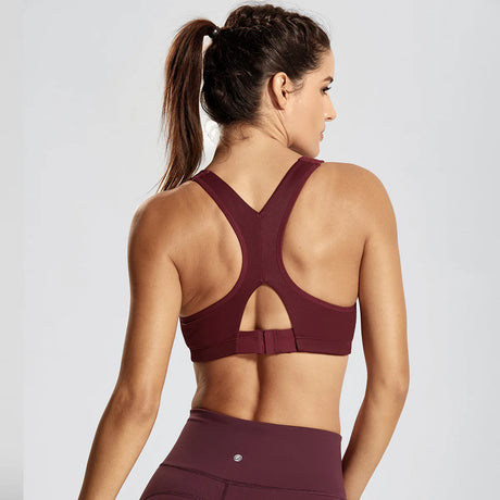 Ultra Max High Performance Padded Wireless Sports Bra - Wine